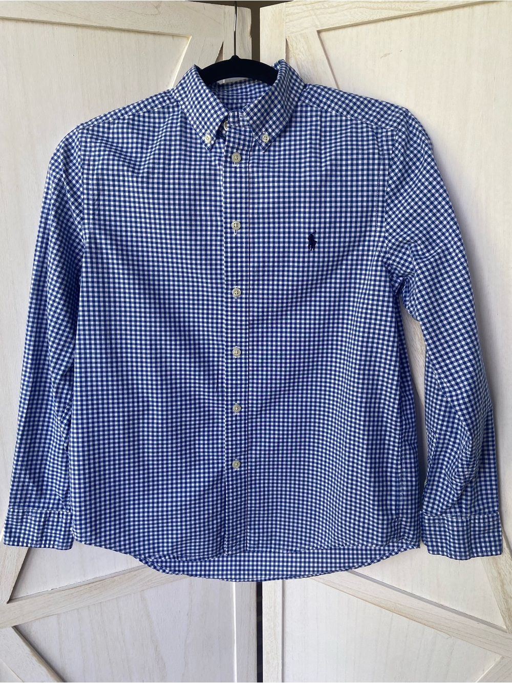 Polo by Ralph Lauren Big Boys Gingham Cotton Poplin Button-Down Shirt, Size L